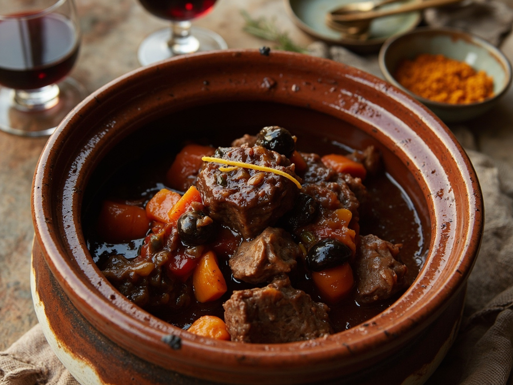 Daube provençale au vin rouge