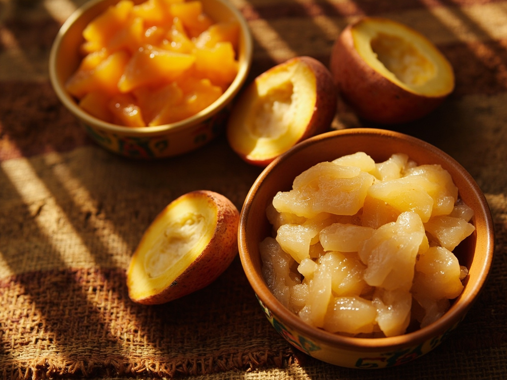 Offrande de chirimoya et lúcuma au Soleil
