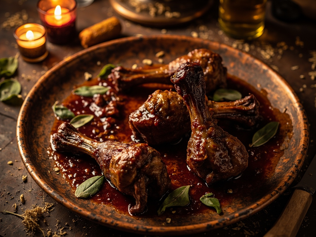 Cuisses de chevreau rôties au laurier et au miel, festin du palais