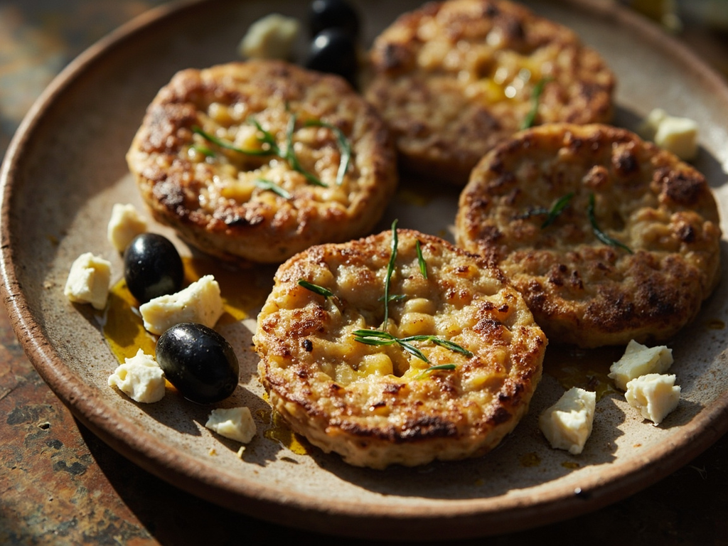 Barley Maza with Olives and Cheese