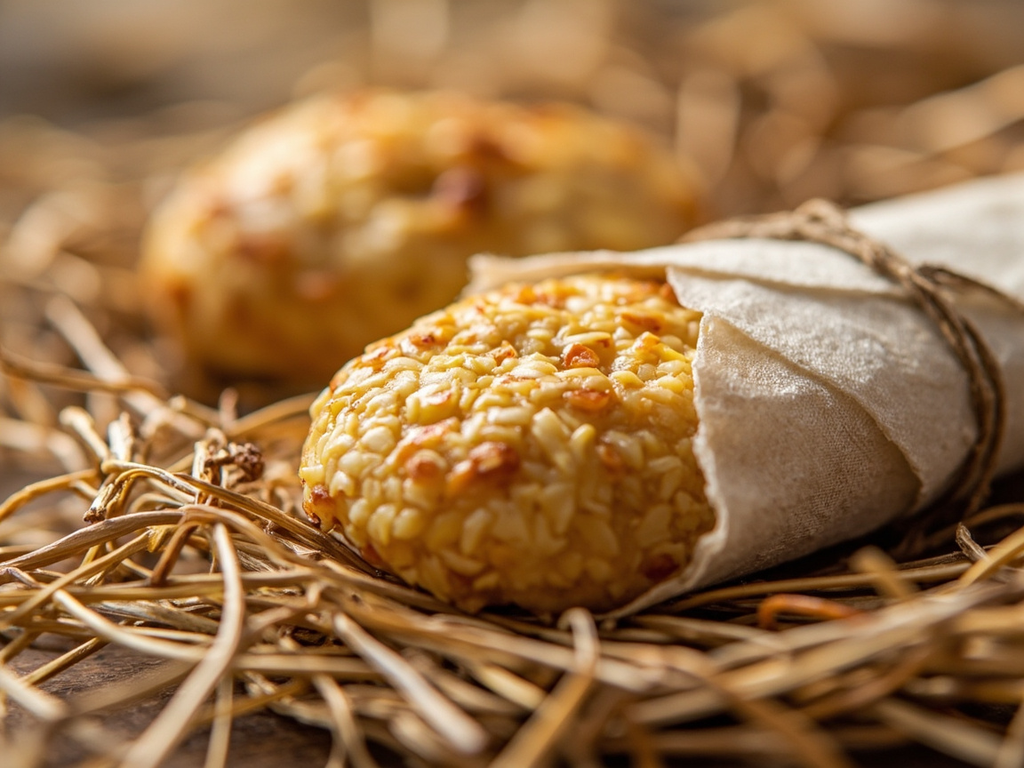 La pierre de Rhéa — galette de sésame et miel emmaillotée