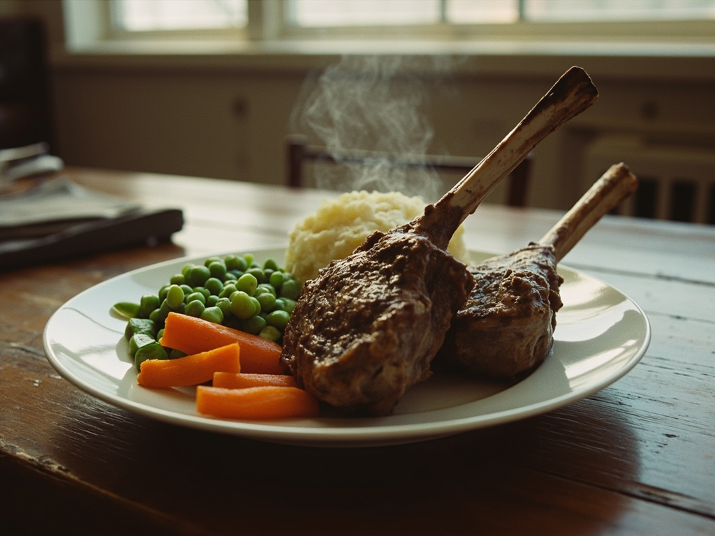 Lamb Chops and Three Veg