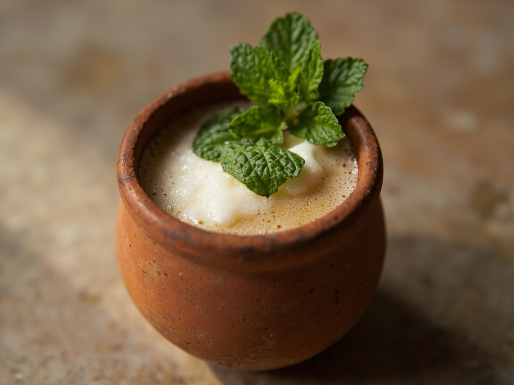 Kykéon d'orge au miel et à la menthe