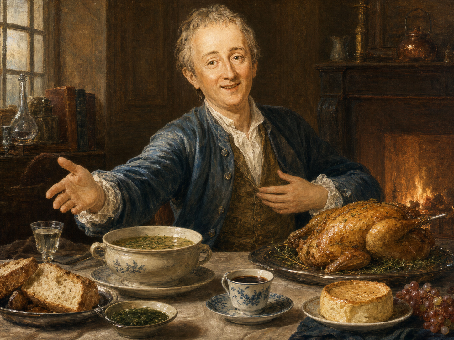 Denis Diderot at the table