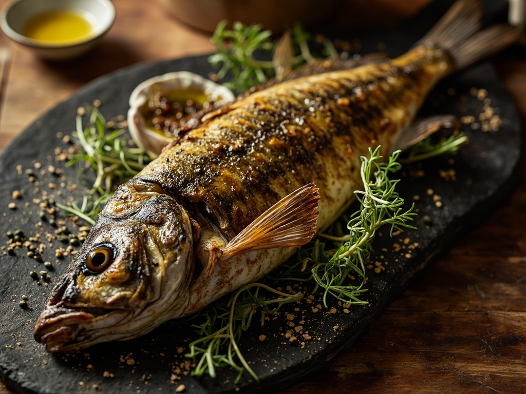 Grilled Bay Bream with Brine and Cumin