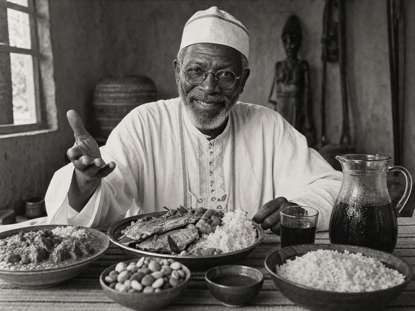 Djibril Tamsir Niane at the table