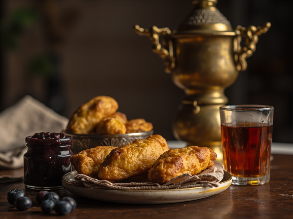 Soukhari et confiture de myrtille pour le thé