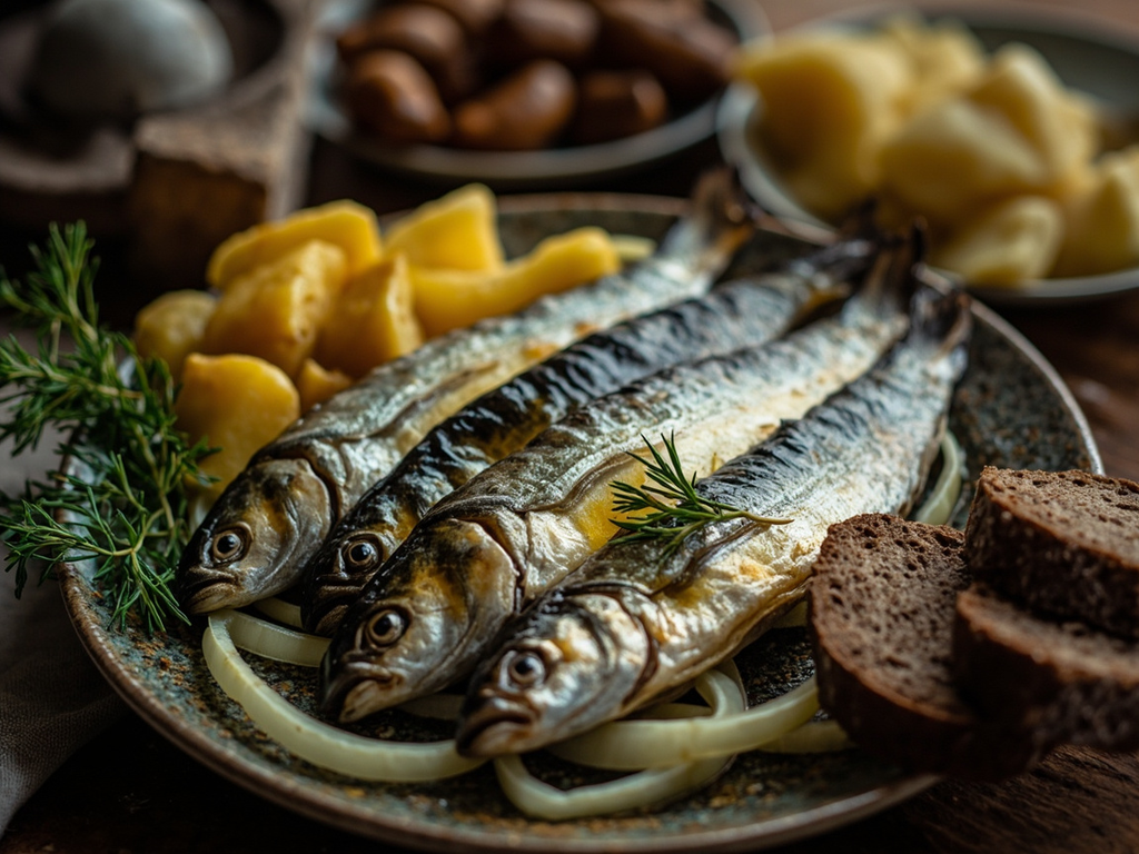 Salted Herring Siberian-Style, Onion and Rye
