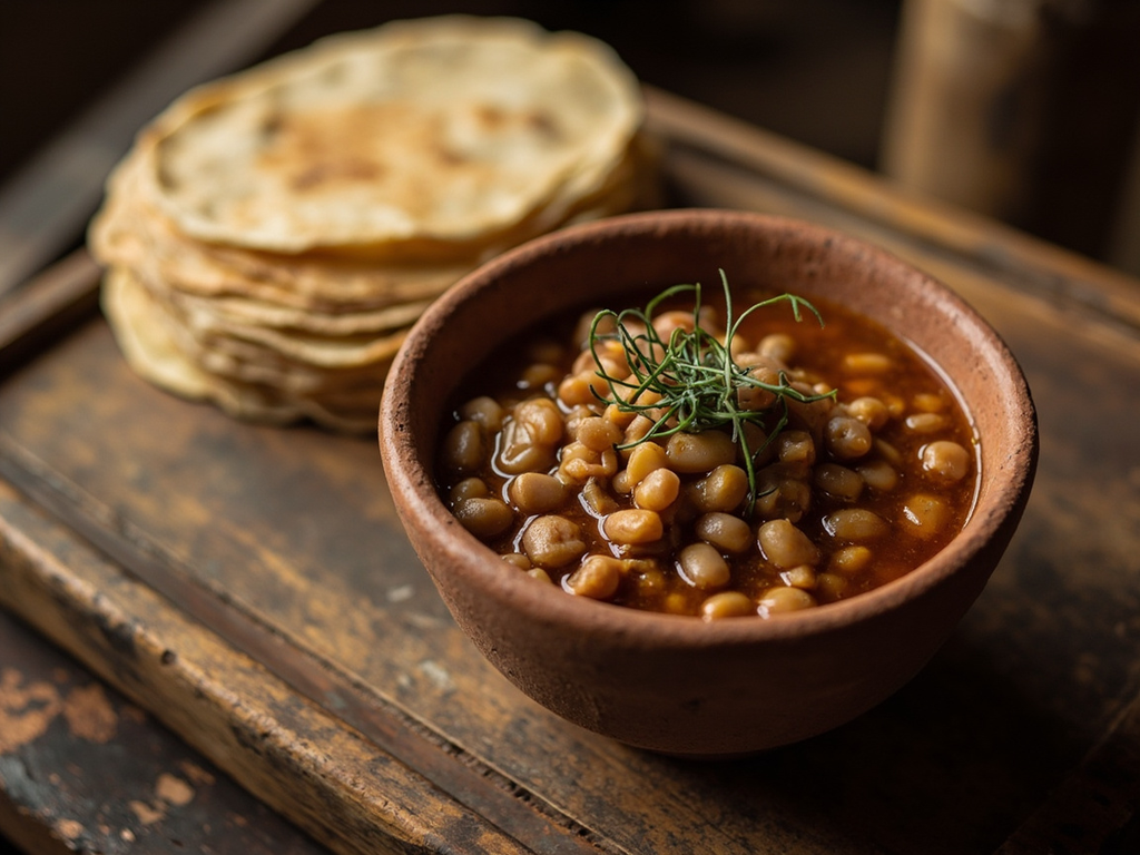 Frijoles de la olla et tortillas de maïs