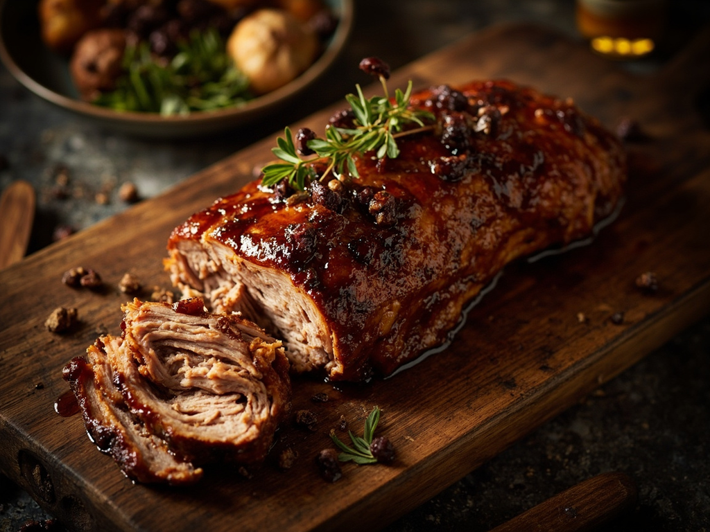 Porc rôti au miel et à l'hydromel de la wledd