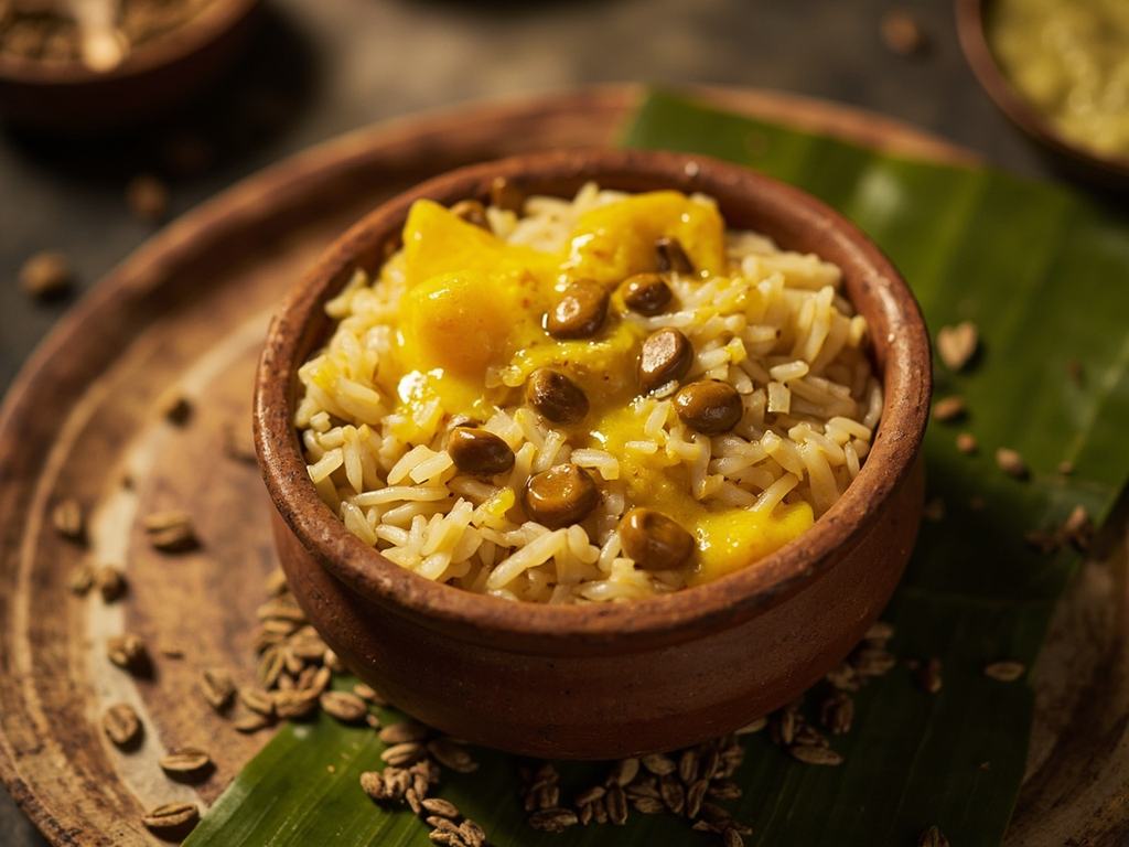Krishara — riz et lentilles fondus au ghee et au cumin