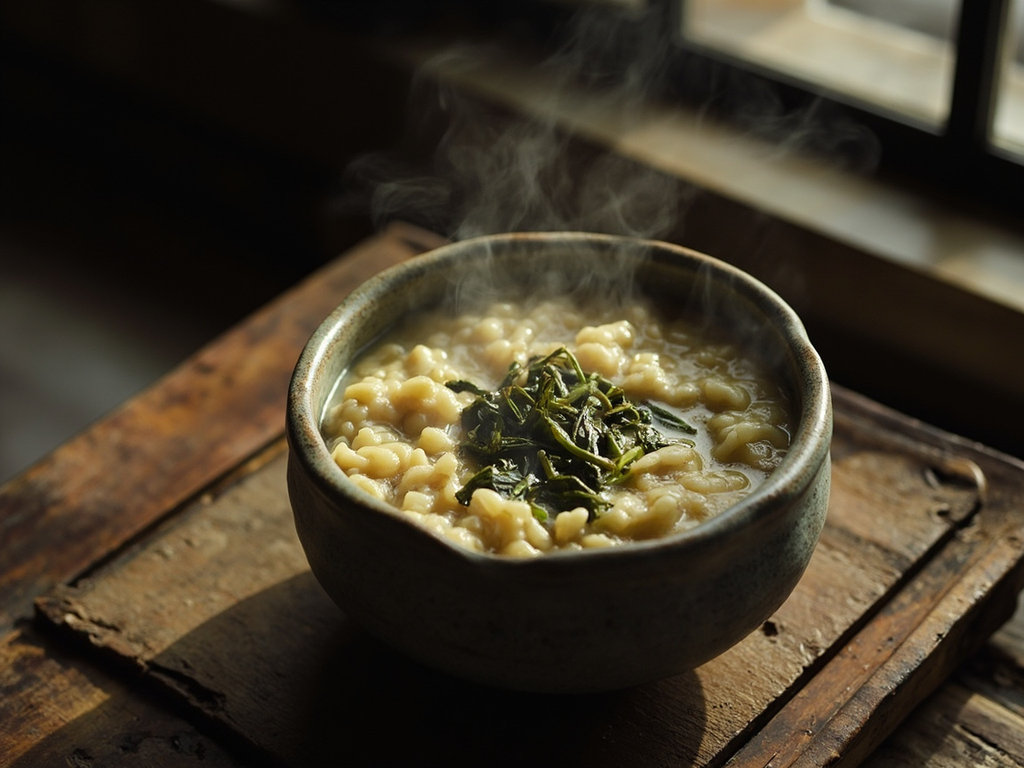 Millet porridge with wild herbs (野菜粥)