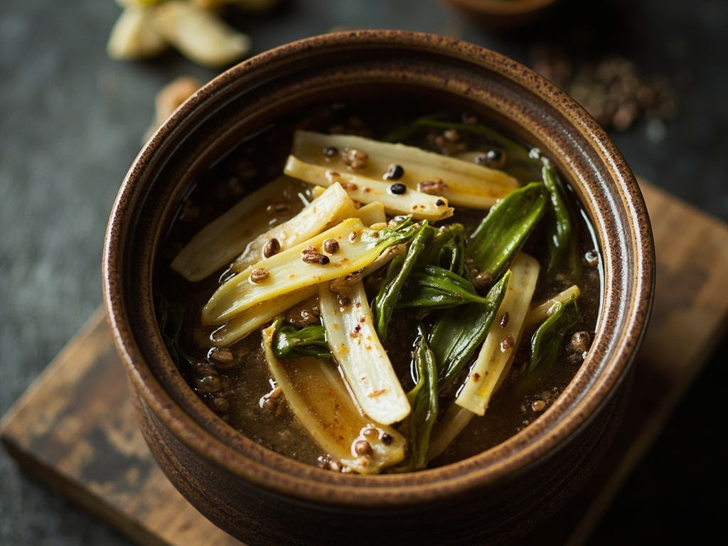 Brined vegetables from the traveler's jar (菹)