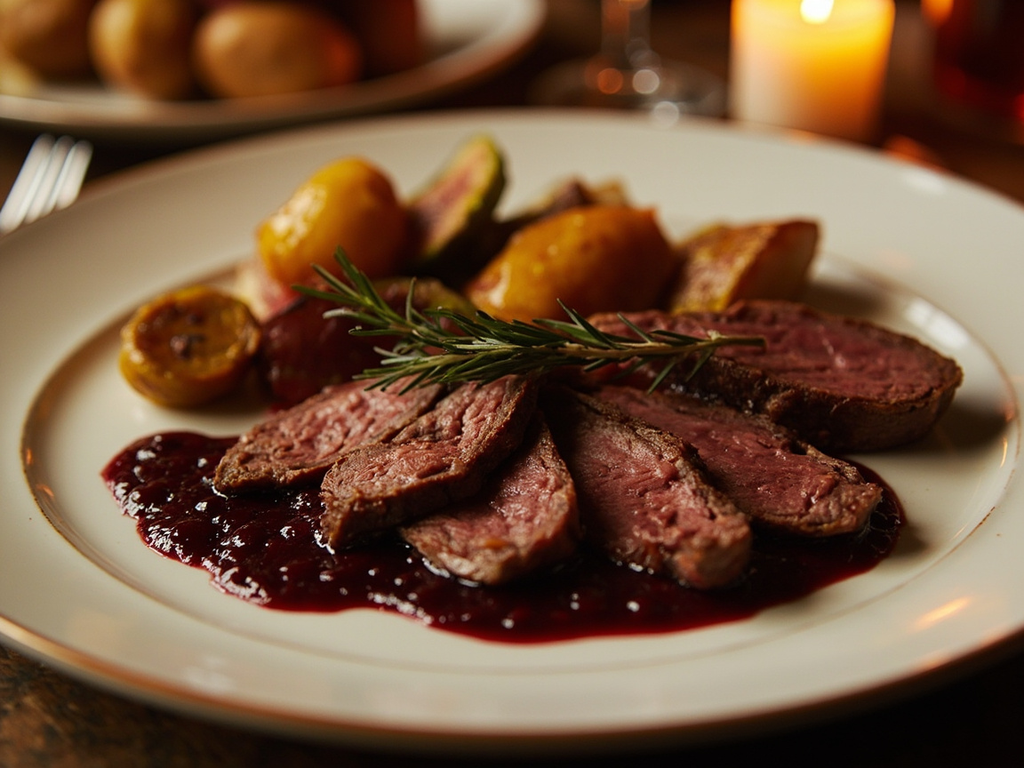 Roast Balmoral Venison with Redcurrant Sauce