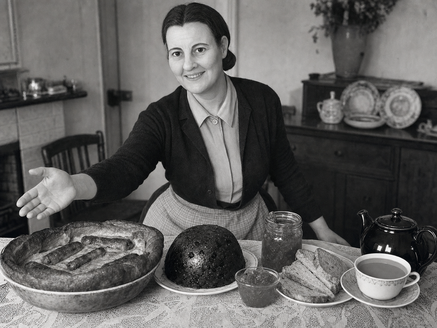 Elizabeth Anscombe at the table