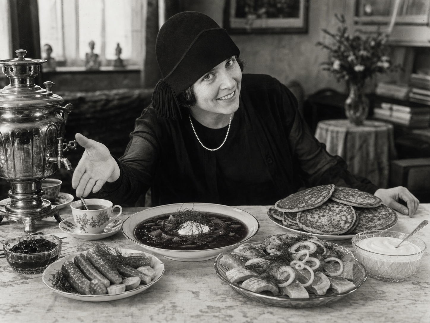 Elsa Triolet à table