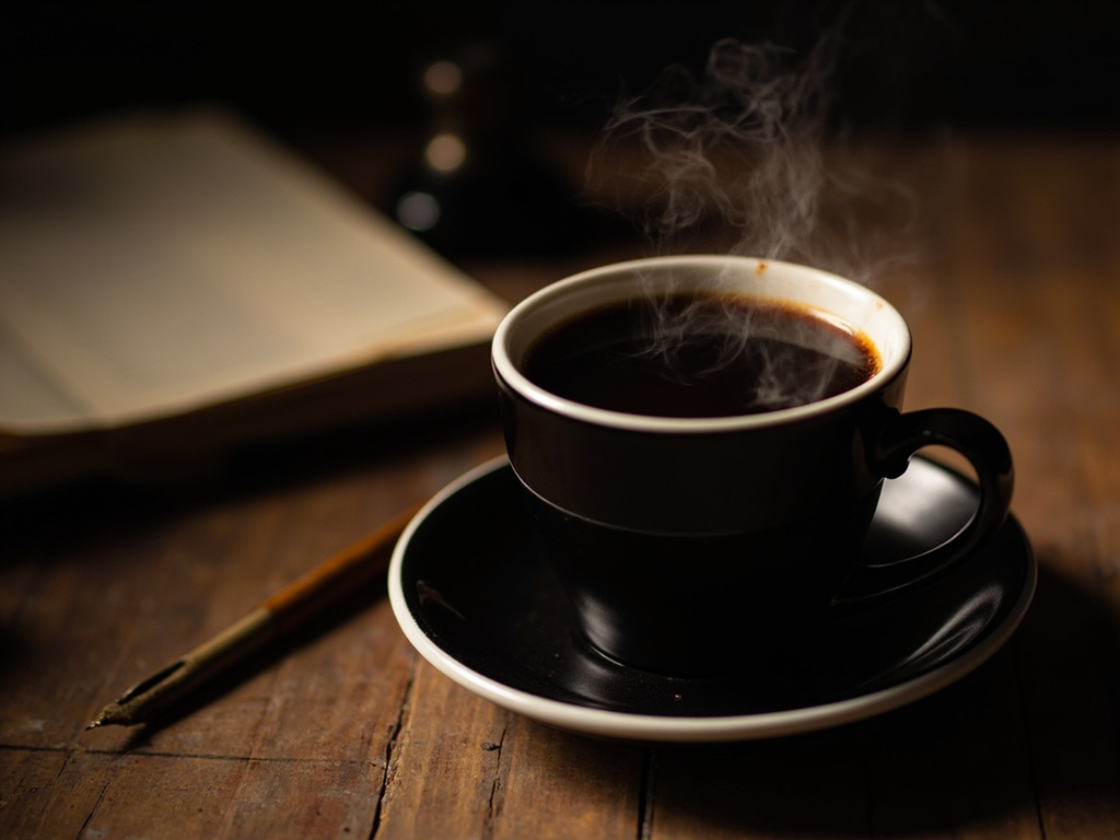 Le café noir de l'écrivain