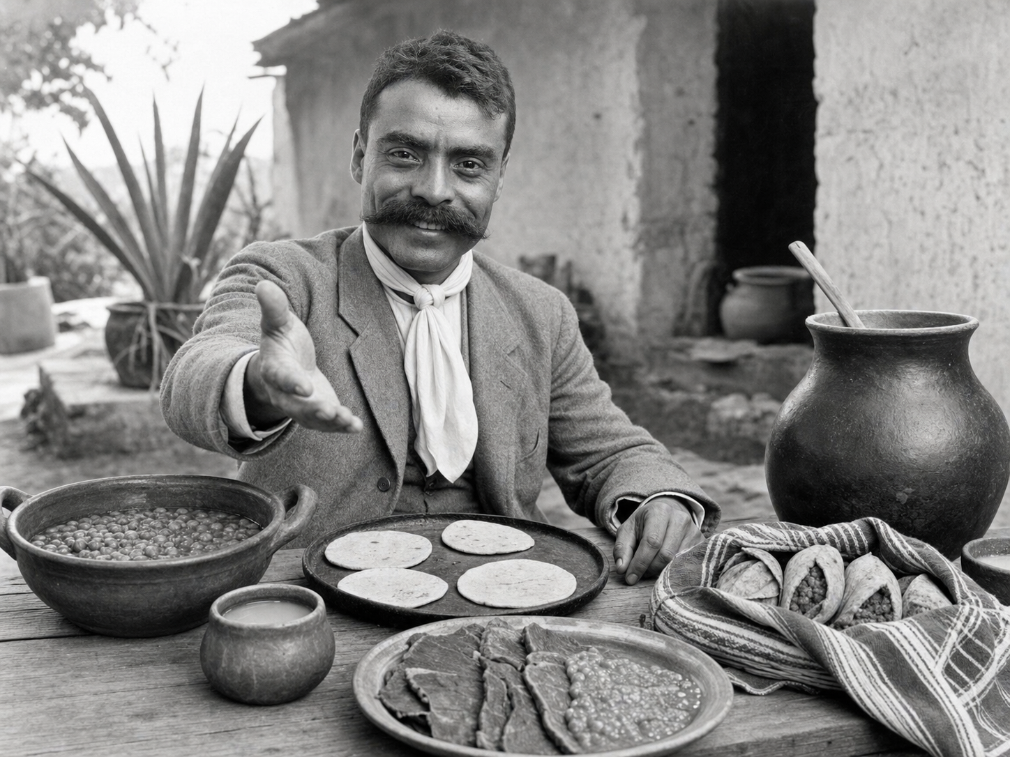 Emiliano Zapata at the table