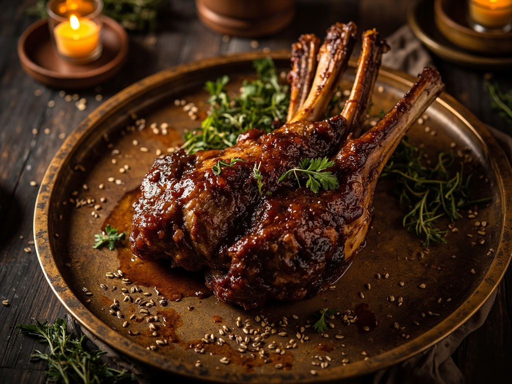 Agneau rôti au miel et au garum (assum mellitum)