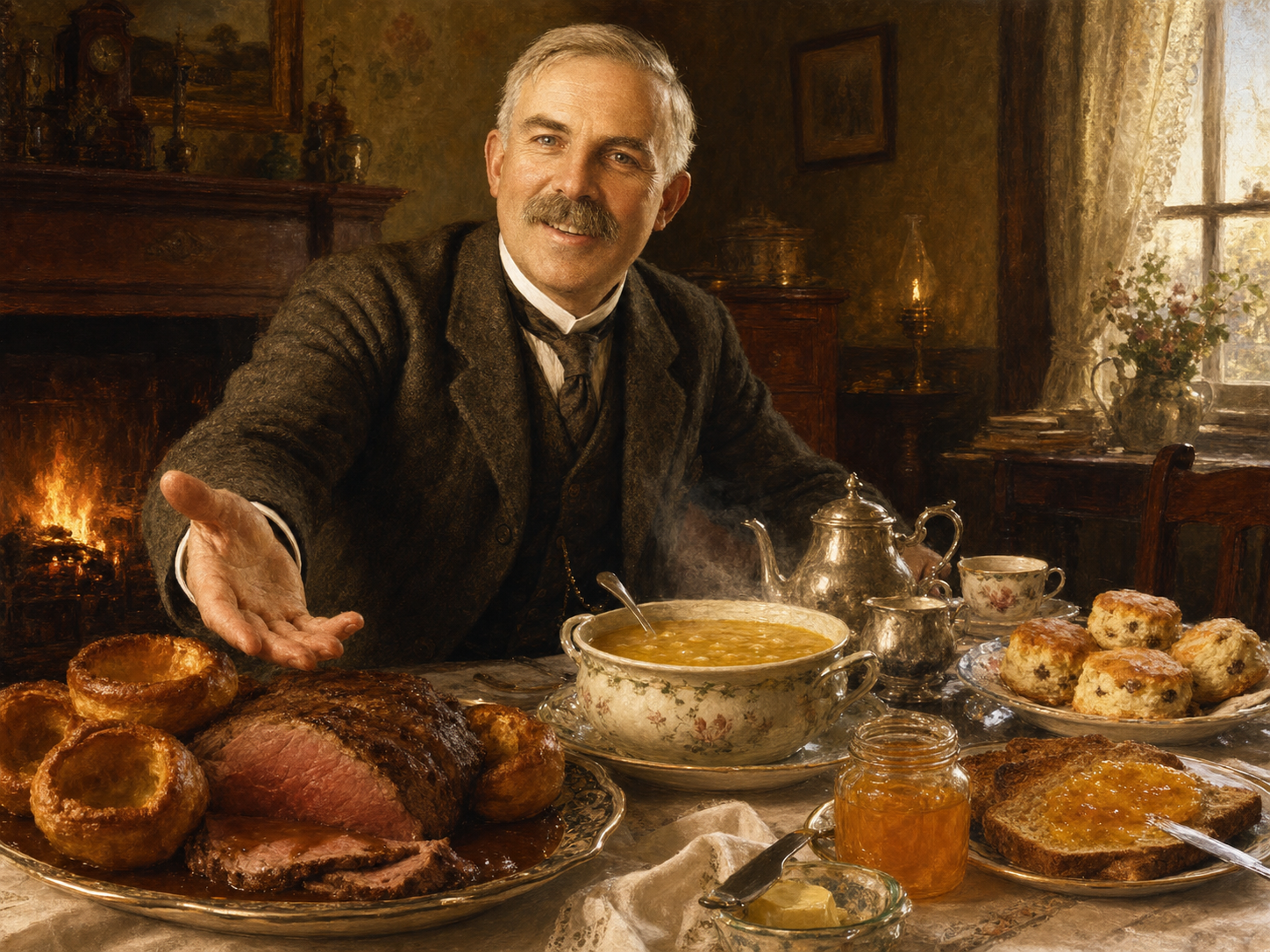 Ernest Rutherford at the table