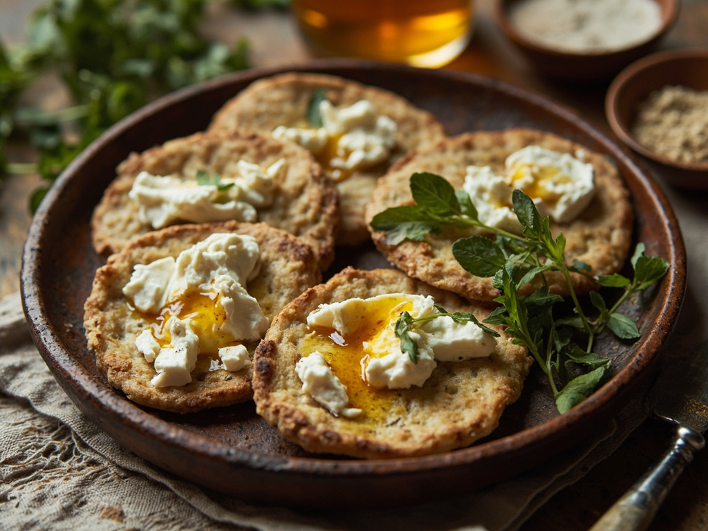 Maza d'orge au miel et au fromage frais