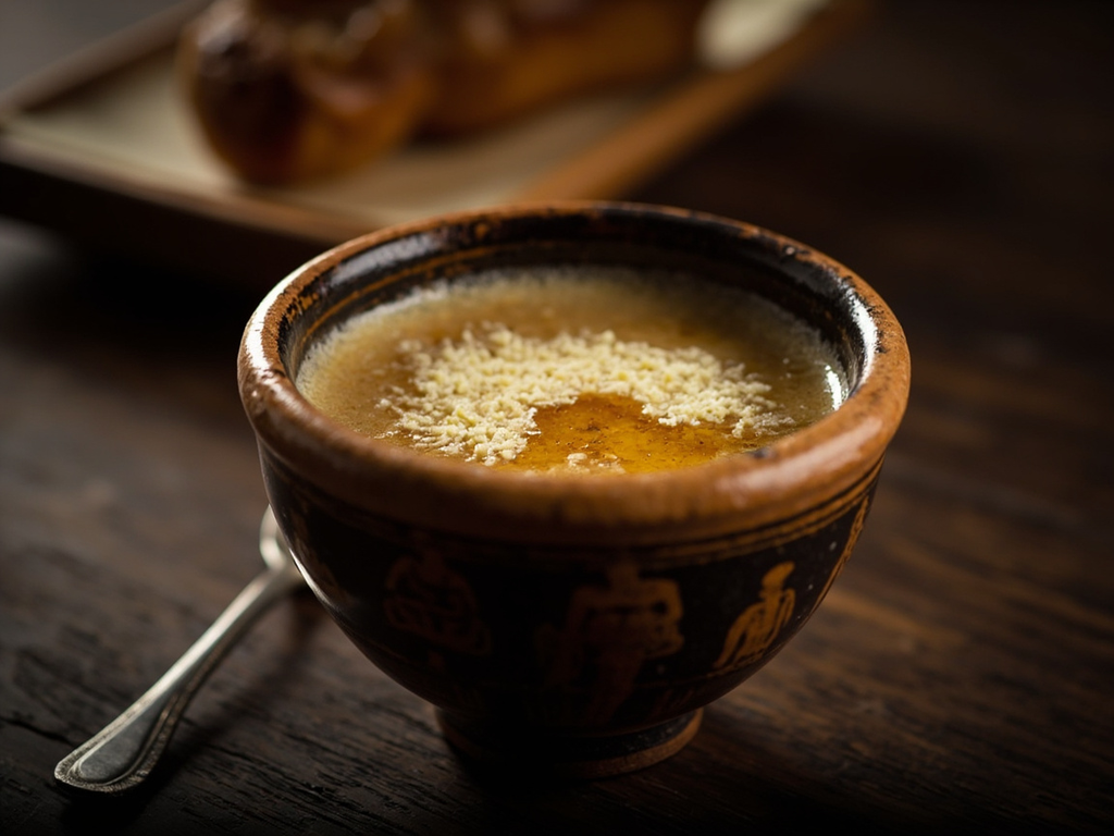 Barley Kykeon with Honey and Cheese