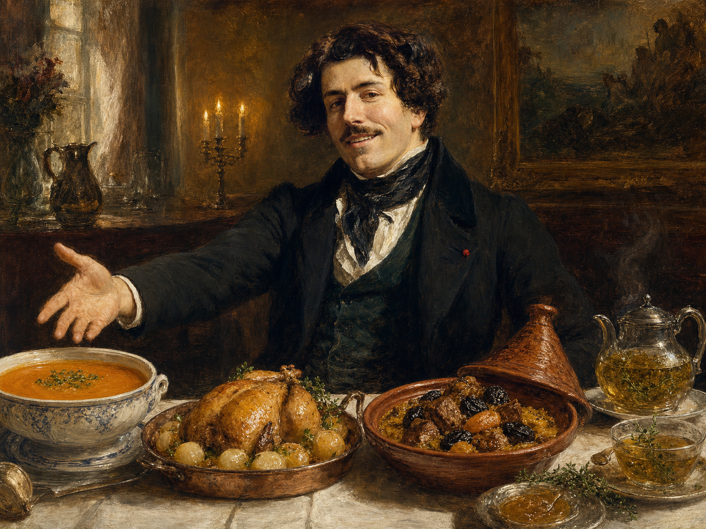 Eugène Delacroix at the table