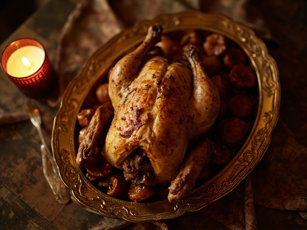 Roast Chicken with Glazed Turnips