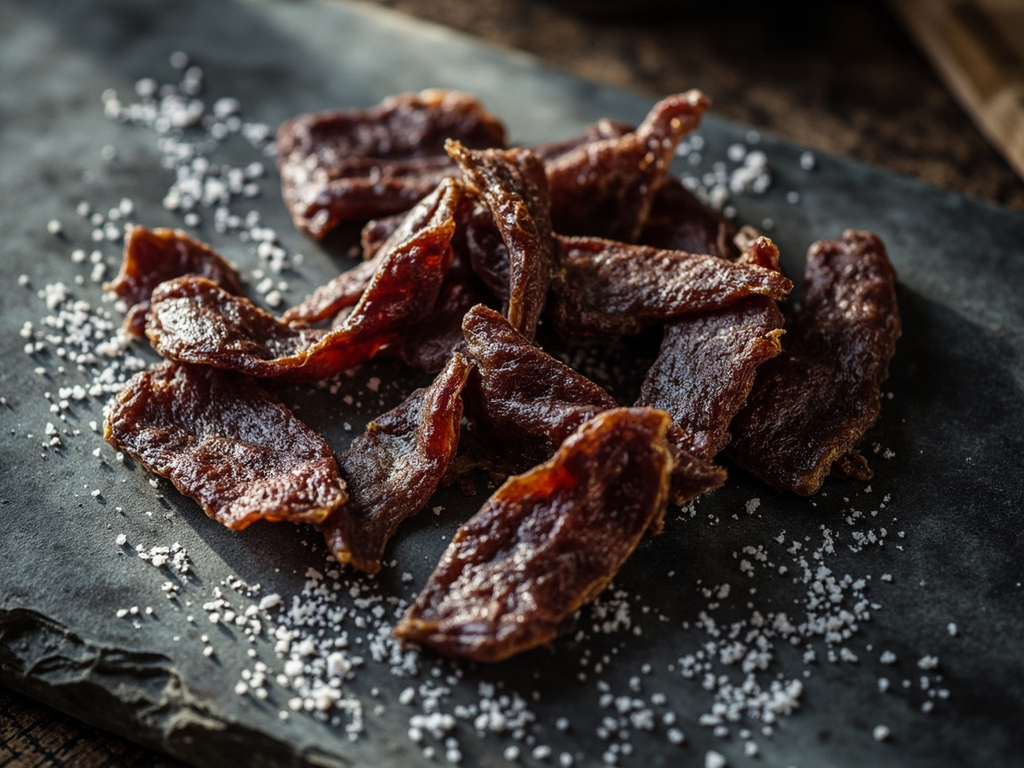 Llama charqui — dried salted meat for travelers