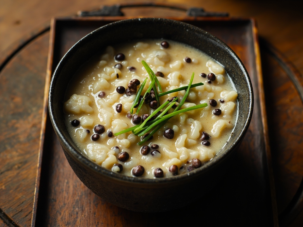 Zhōu de millet et de riz aux fèves fermentées