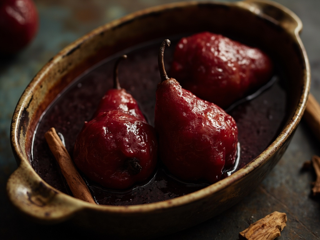 Compote de poires au vin et aux épices