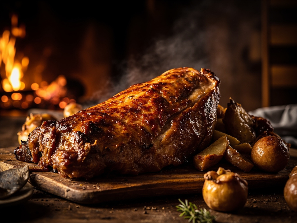 Galti — roast boar with honey and juniper