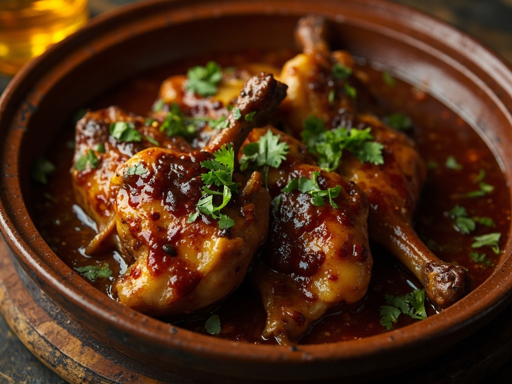 Chicken in Oenogarum with Honey and Coriander