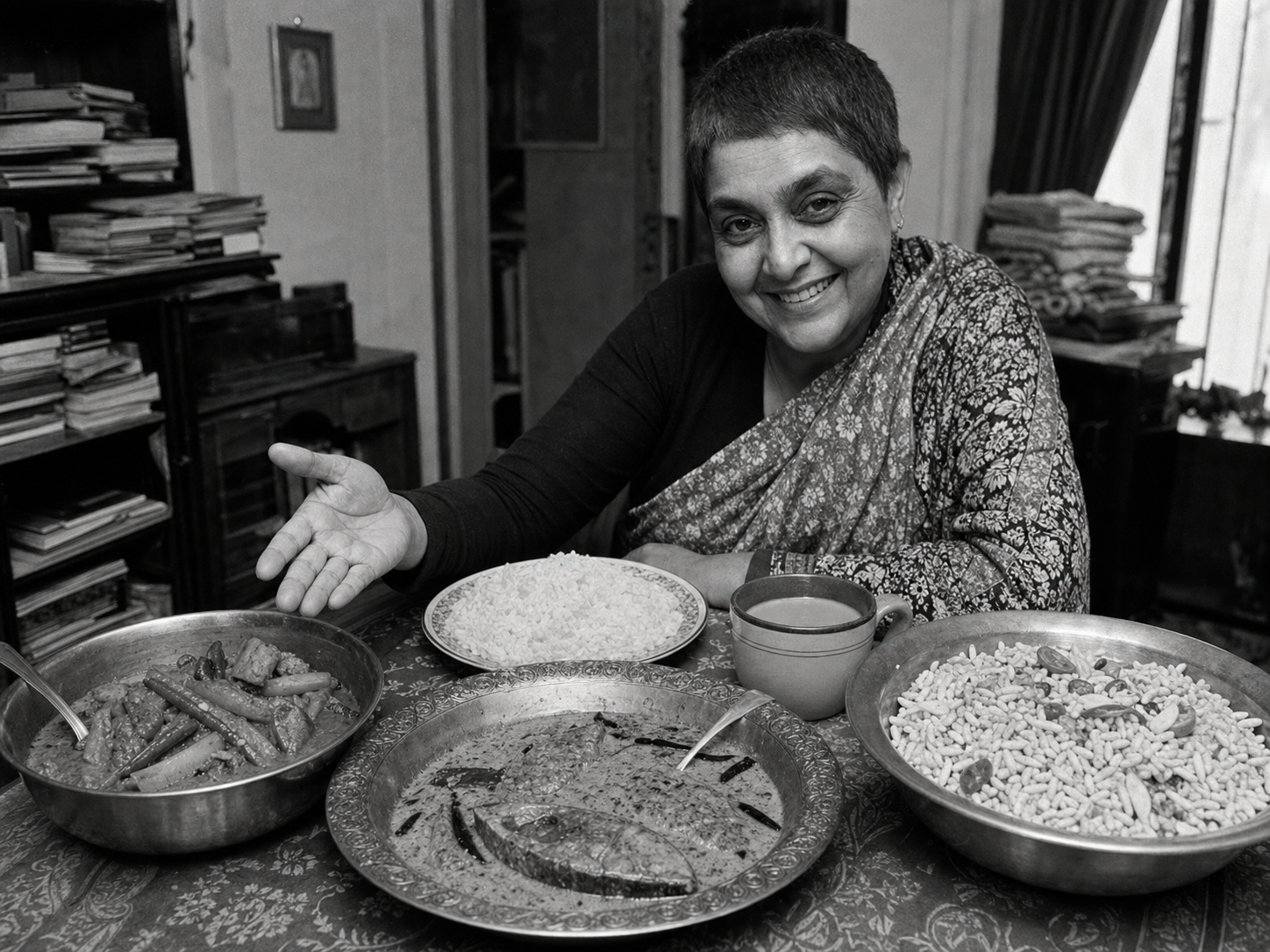 Gayatri Spivak at the table