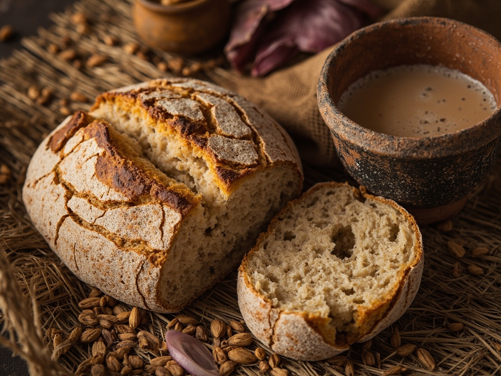 Pain d'amidonnier au limon (ta) et bière douce de Geb