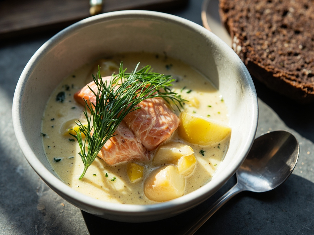 Lohikeitto — creamy salmon and dill soup