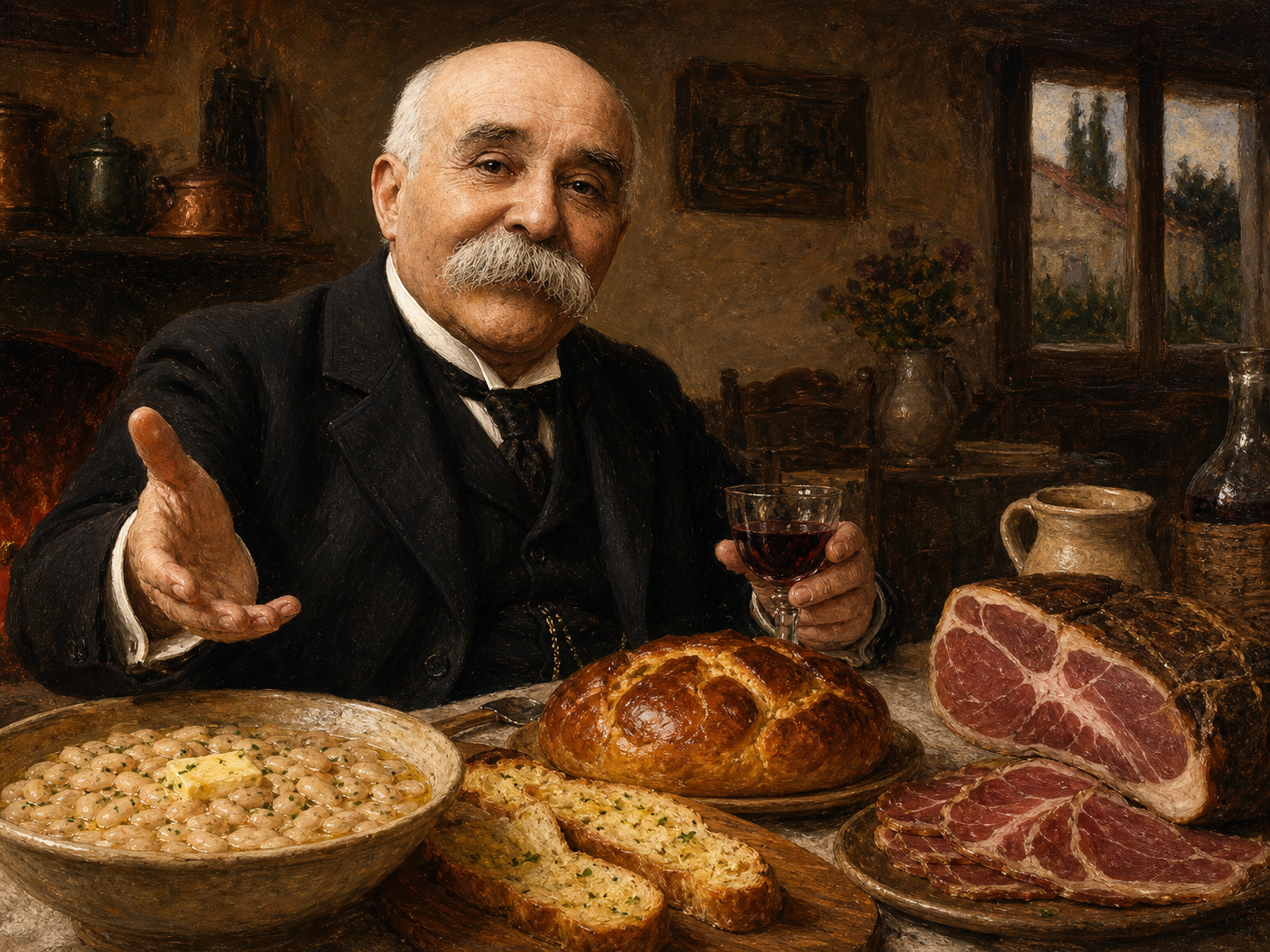 Georges Clemenceau at the table