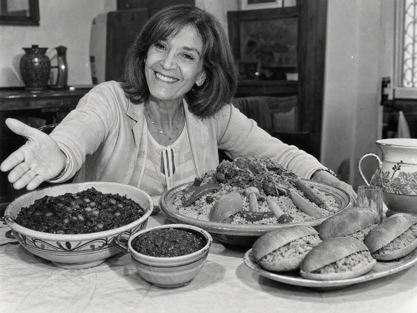 Gisèle Halimi at the table