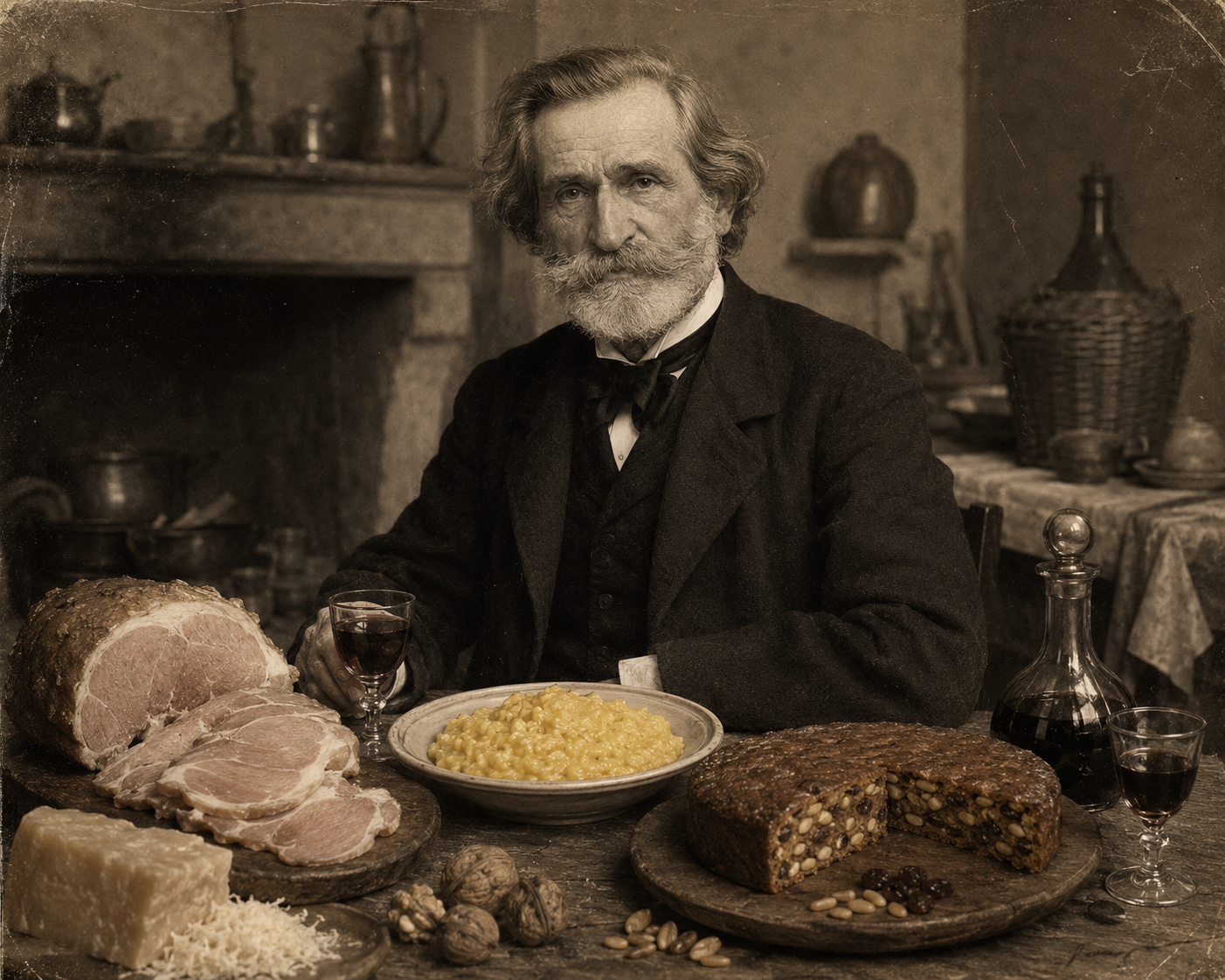 Giuseppe Verdi at the table