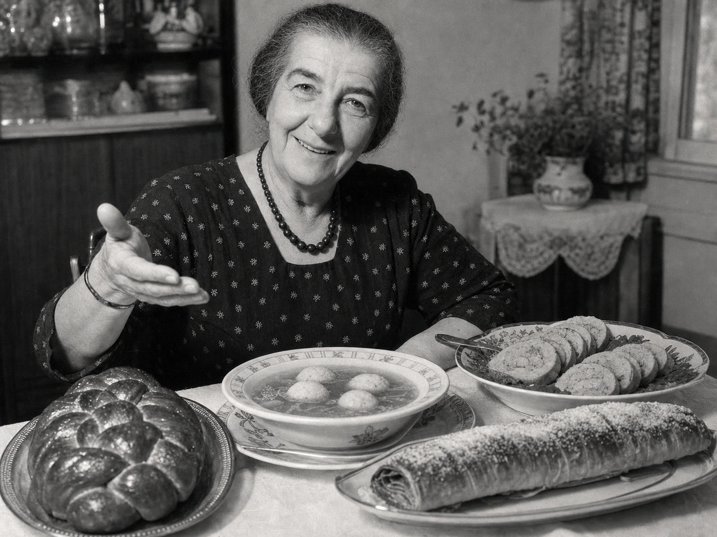 Golda Meir à table