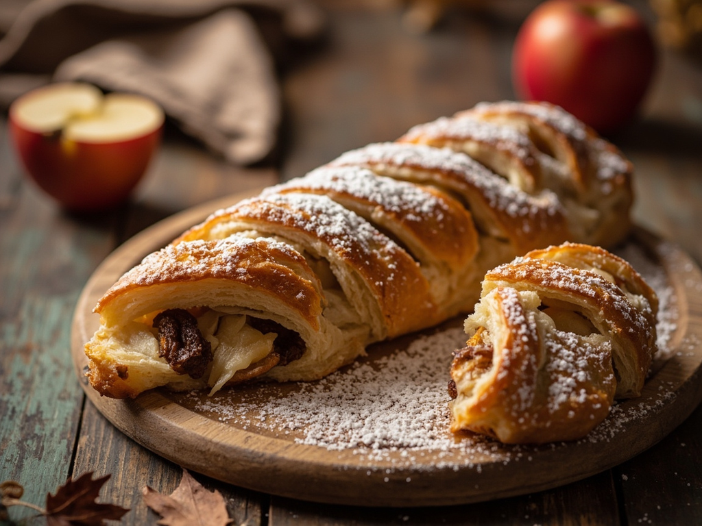 Strudel aux pommes roulé fin