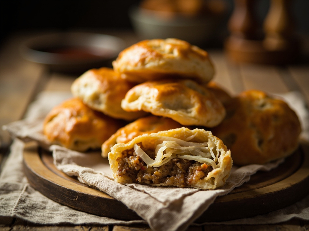 Pirojki au chou et à la viande