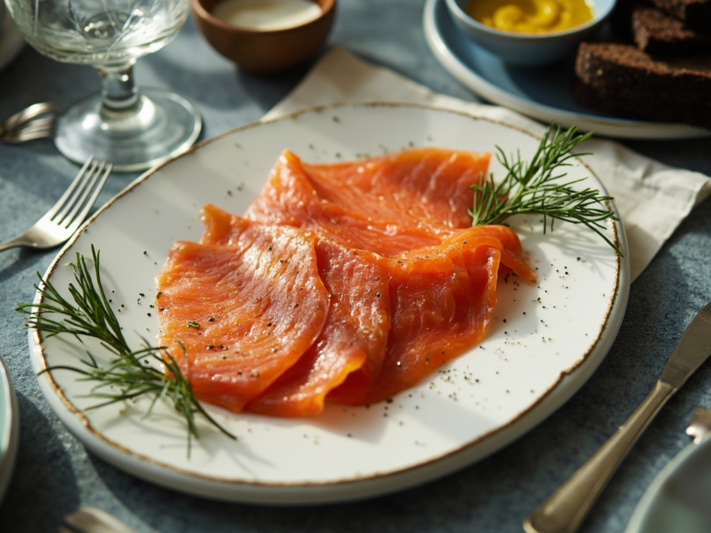 Gravlax med hovmästarsås — saumon mariné, sauce moutarde-aneth