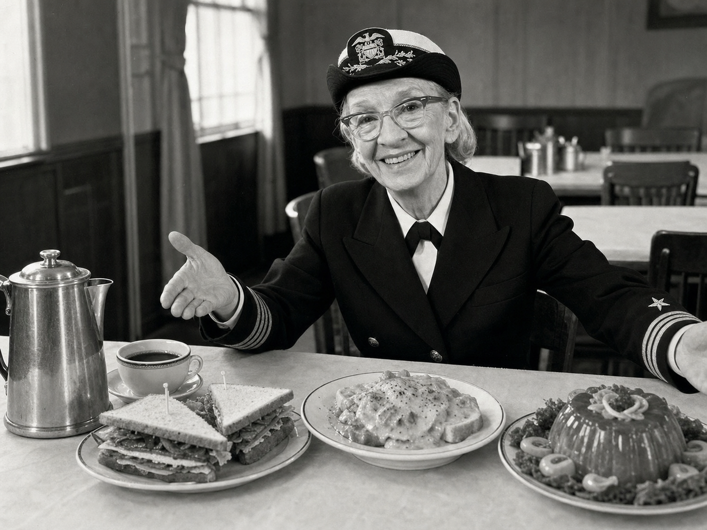Grace Hopper at the table