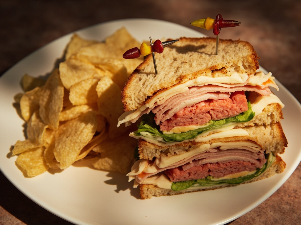 Club sandwich de la cafétéria