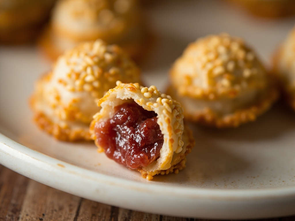 Red Bean Paste and Sesame Cakes (豆沙芝麻饼, dòushā zhīmá bǐng)