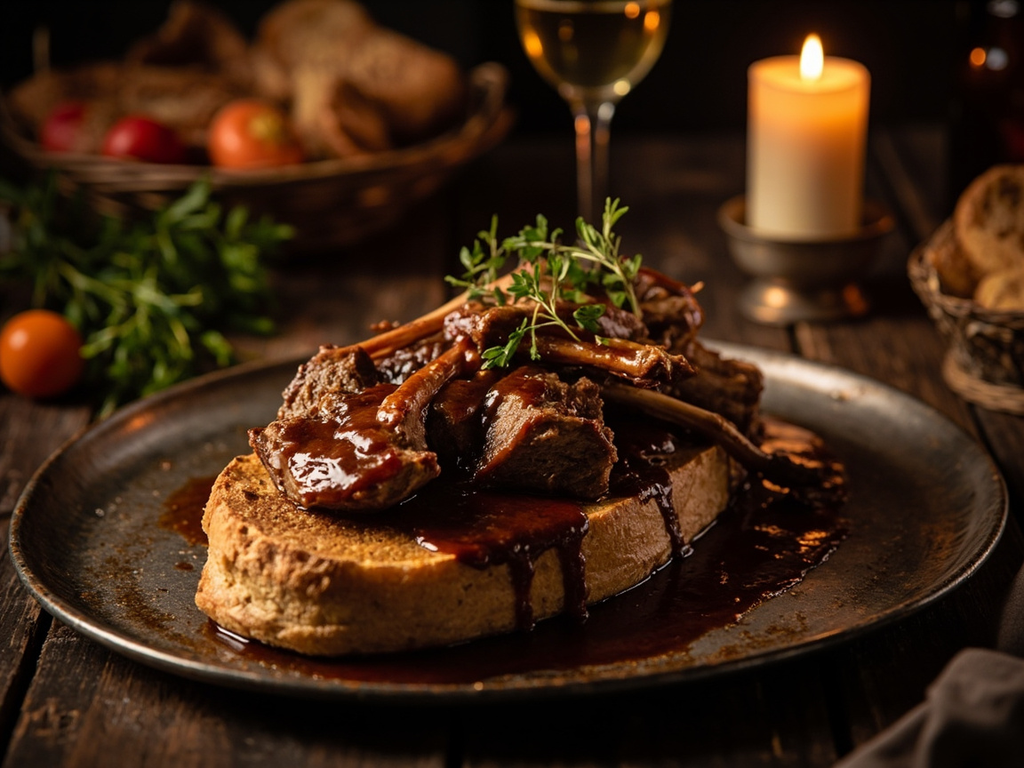 Cerf rôti à la sauce au verjus et au gingembre