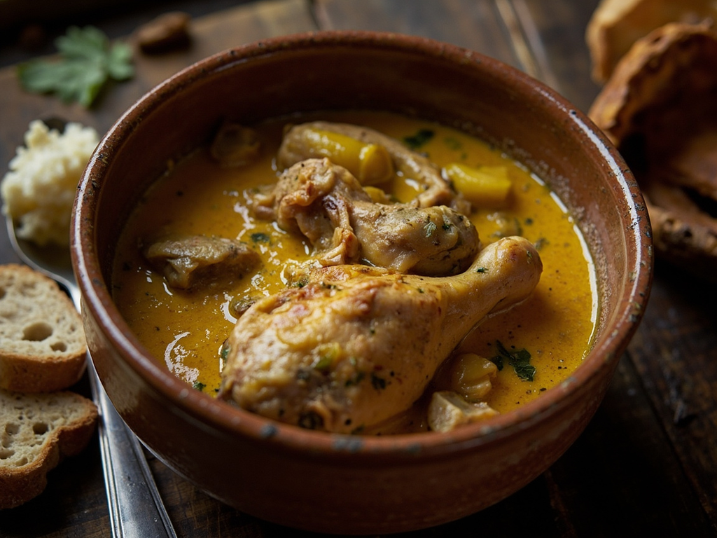 Chicken Brouet with Bread and Sweet Spices