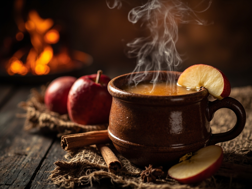 Moût de pomme chaud aux épices douces