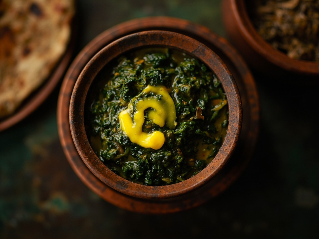 Saag de feuilles de moutarde au gingembre
